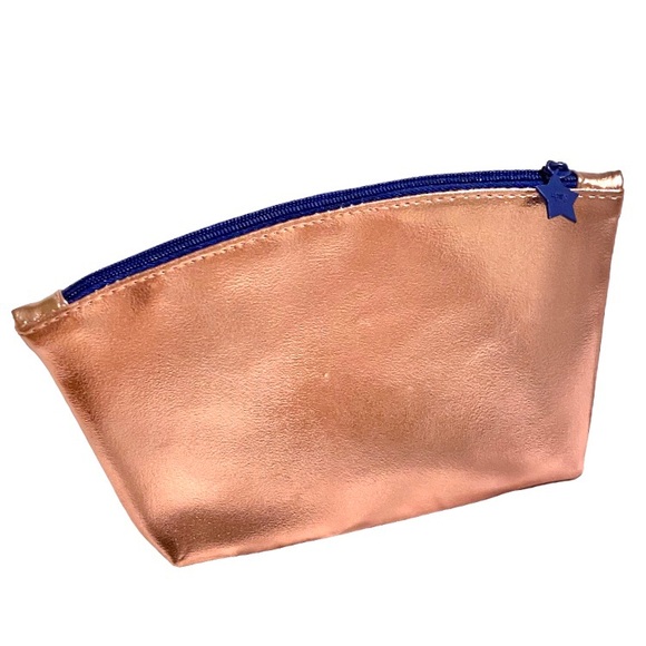 Ipsy Glam Bag Sparkly Metallic Rose Gold Cosmetic Makeup Bag Zip Pouch Clutch - Picture 13 of 13